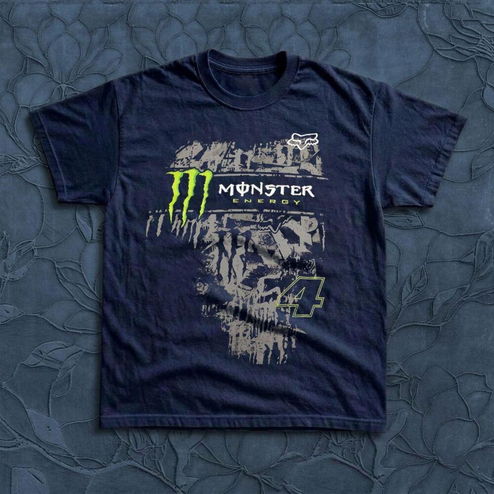 Navy Design Monster Energy X Fox Racing Gildan T Shirt